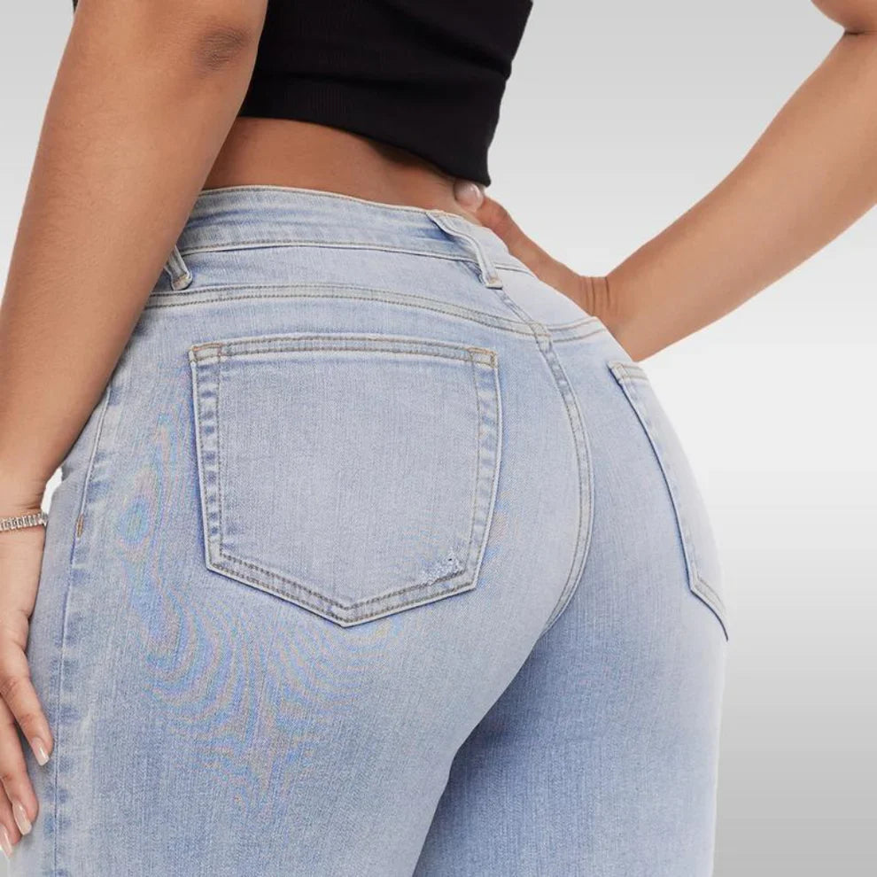 Mid Rise Stretch Wide-Leg Baggy Jeans
